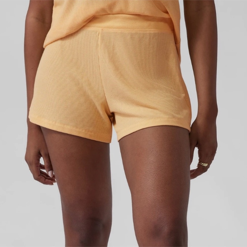 Athleta Peach Waffle-Knit Lounge Shorts